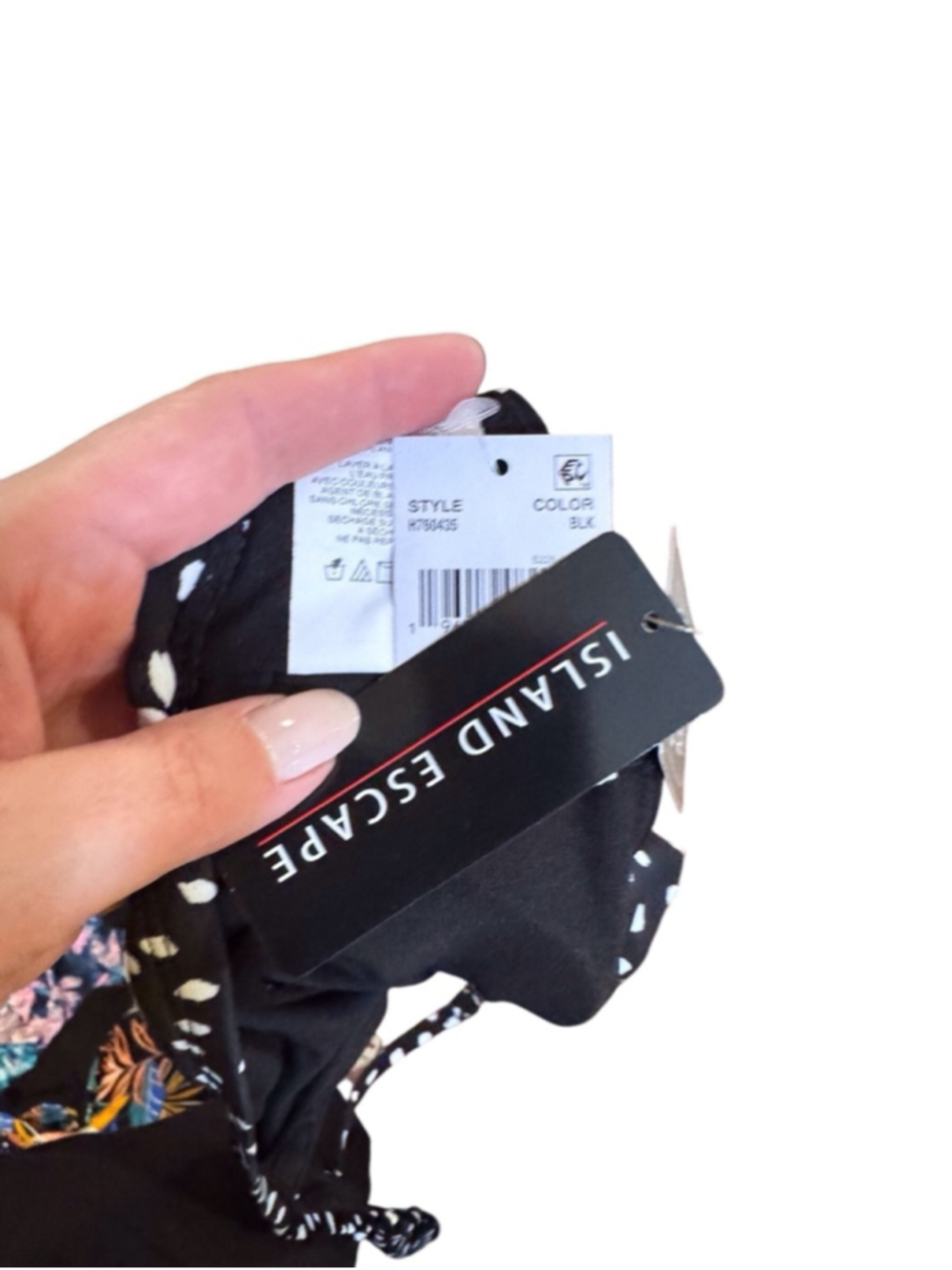 Women's Island Escape Bikini Top Black White Print size 6 - Picture 3 of 3